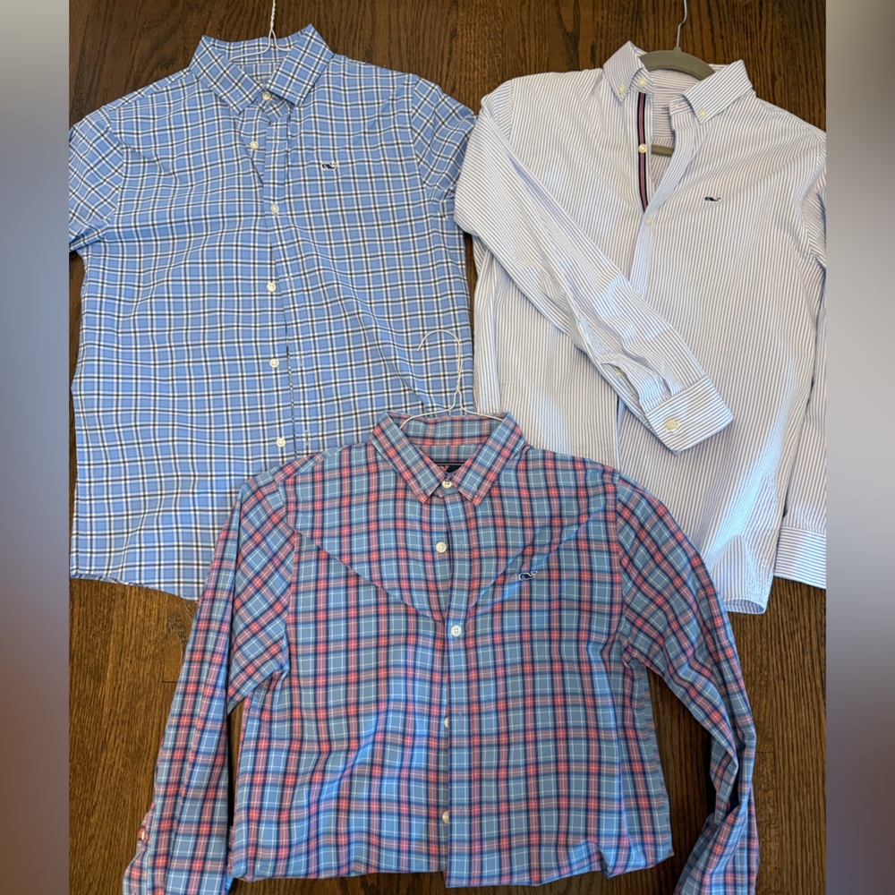 Lot of 3 vineyard vines boys size medium button downs